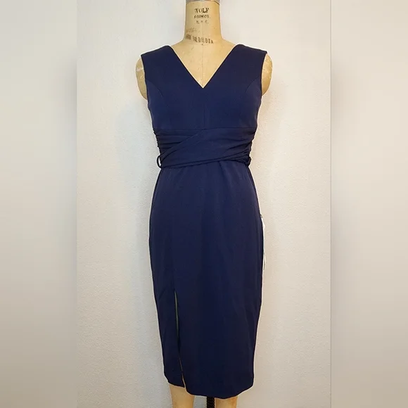 NWT Dress The Population Navy Alessia Midi Dress - Picture 6 of 10
